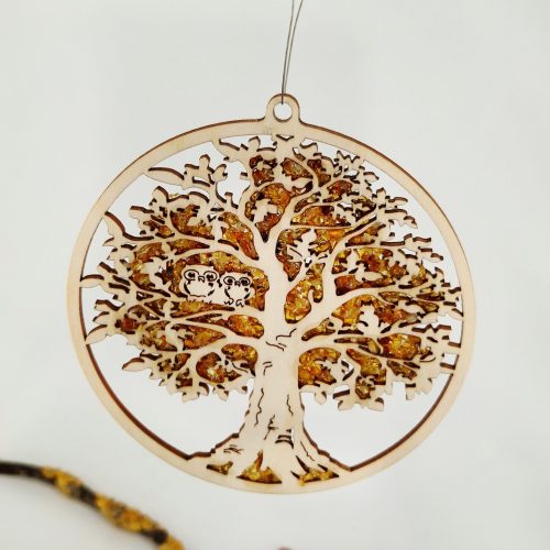 Fensterbild Baum mit Eulen