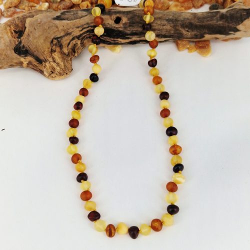 Therapiekette bunt 45 cm halbrunde Perlen