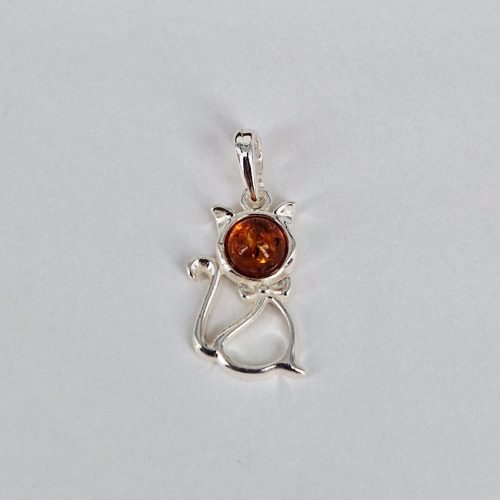 Anhänger "Katze mit Bernsteinköpfchen"